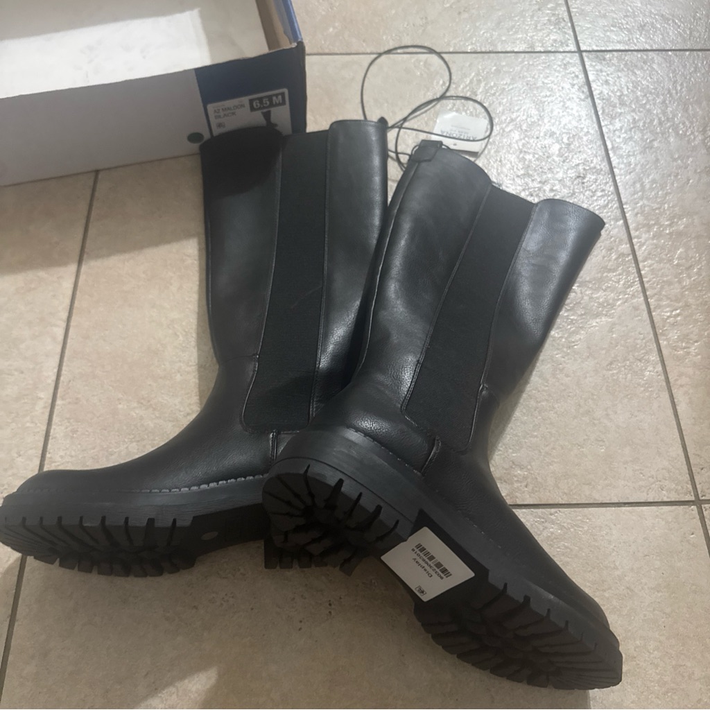 Arizona Jean Co Boots Tall Moto Ladies Boots Shoes Black Size 6.5 Maldon New $95